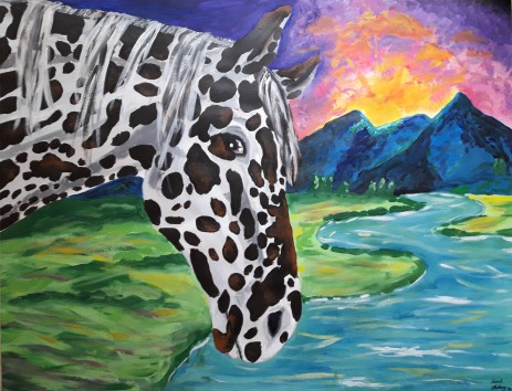 Tale of the Appaloosa, 2019, acrylics on paper, 25 x 20 cm, circa 65 x 50 inches