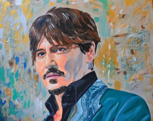 Johnny Depp portrait painting fanart fan art actor cinema Sarah Anthony