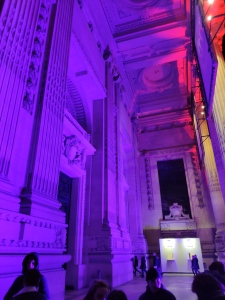 The entrance of the Grand Palais at night